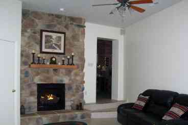 Gas Log Fireplace large family room