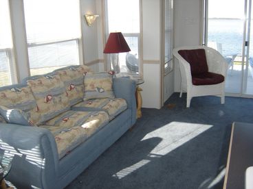 Main living area; spectacular views of bay from all windows