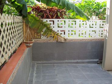 Recently installed Outside Shower for your convenience! In the shade of the Banana Trees.