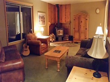 Living Room Overlooks Redwood Deck, Mountain Ranges and National Forest