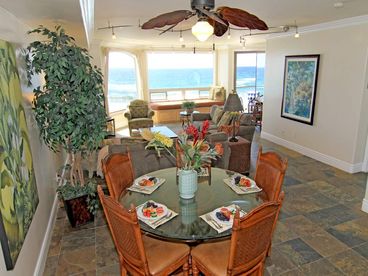 Dining table, ocean views