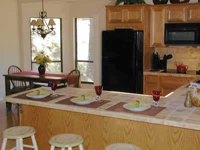 light, bright, well-equipped kitchen