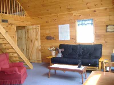 front of cabin with deck