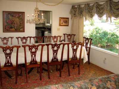 Elegant dining table seats 12 people. There is an additional outdoor table too on the deck just outside.
