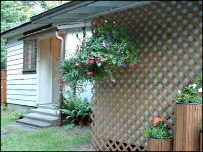 Enter from driveway side of house.