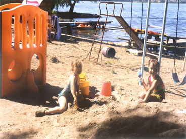 Playground with plenty of sand and swings & slides