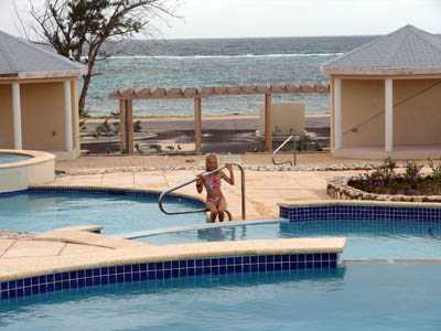 Beautiful view of the beach and ocean from the pools 