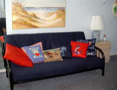 Living room with Queen Futon