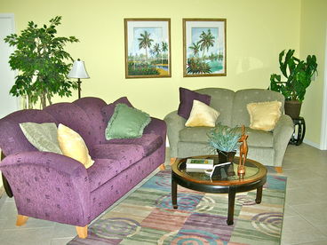 This is a great space for family and friends to hang out and view the pool.