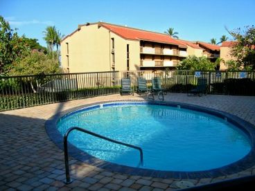 One of three fresh water swimming pools on the property.