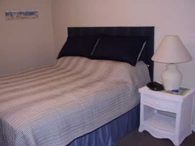 King bedroom, private bath and TV.