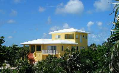 THE 3 STORY VILLA WITH IMPRESSIVE CURVED STAIRS LEADING TO THE FRONT DECK.