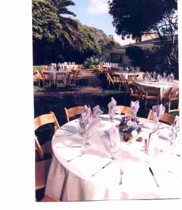 wedding set up on patio