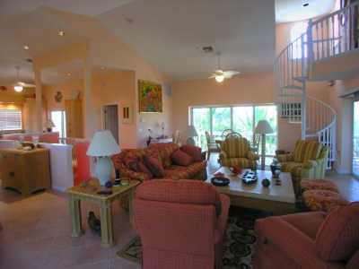 looking down at the living room from mezzanine room