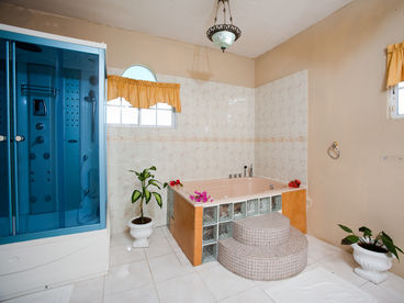 Master bathroom, double shower and Jacuzzi