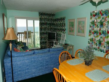 Living room and the view to the ocean