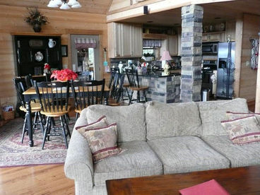 Kitchen & Dining Area - Not seen is the indoor fireplace and the 42 inch Plasma TV with surround sound!