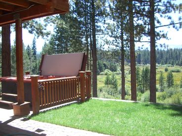 Outside hot tub