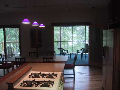 kitchen looking towards screened dining porch
