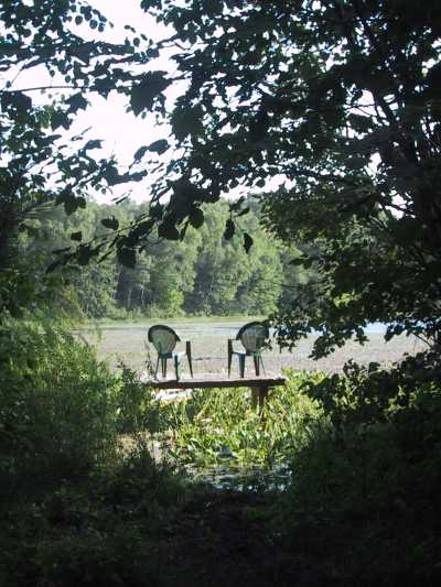 lakeside dock and sitting area
