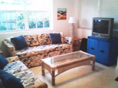 One of the sleeper sofas in family room is on wheels, so you can move it to where it\'s convenient!