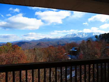 Late Autumn view from the main deck of Cloudy Dreams.  This view is visible from all rooms except laundry rooms and bathrooms.