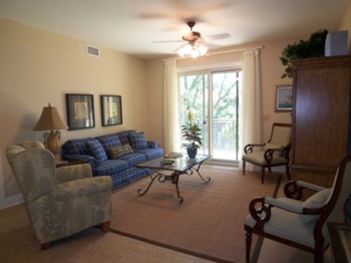 living room with door to balcony