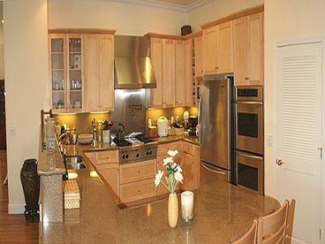 Spacious Gourmet Kitchen with Skylight.