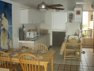 Kitchen stocked with all the necessary supplies/appliances