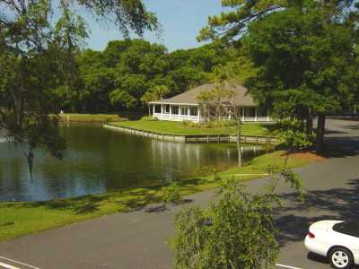 Fishing lagoon and clubhouse (in background)