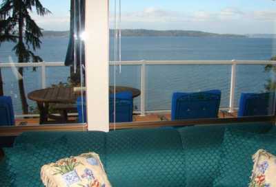 Enjoy wonderful views of Puget Sound from the comfortable living room. 