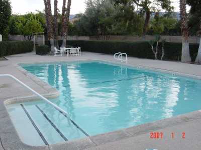 Here is one of the two swimming pools (with hot tubs) in the small complex. Tennis courts are right behind this pool.