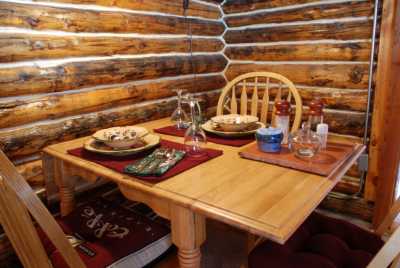Create fine dining in the Original Log Cabin with Fully equipped kitchen including condiments & spices