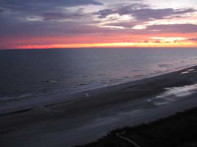 Beach sunset view from the balcony.