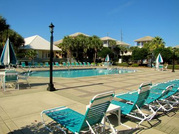 Bigger of 2 community pools!  This one is practically in our front yard!