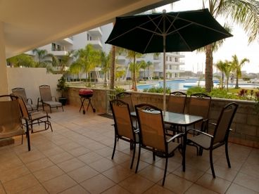 Large Patio - Exit to Pool; Doors with Cyclone protection Blinds