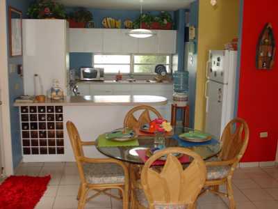kitchen fully equipped. Brew your coffee in the morning and learn your favorite caribbean drink with some books available. Rattan furnish, decorated. 