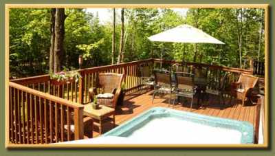 4 season 28 jets therapeutic spa, on deck surrounded by nature