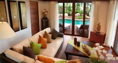 Beautiful lounge overlooking pool & tropical gardens