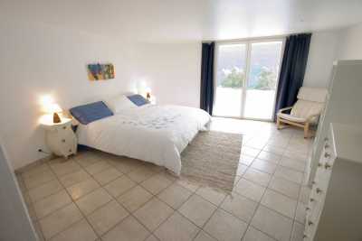 Master bedroom opening to pool area