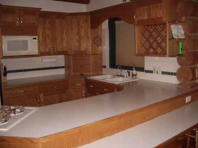 The Treehouse Cabin has a fully equipped kitchen.