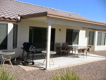 Outdoor entertaining with gas grill