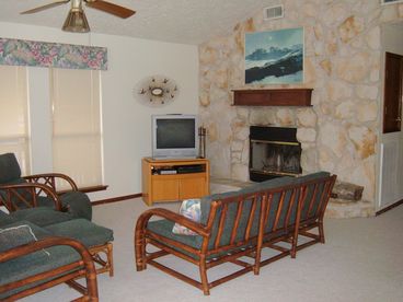 Living area w/ fireplace