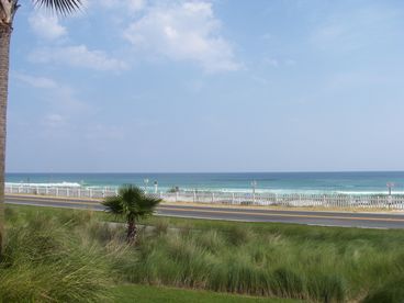 View from patio!  The beach is only about 30 yards directly across Scenic Gulf Dr!
