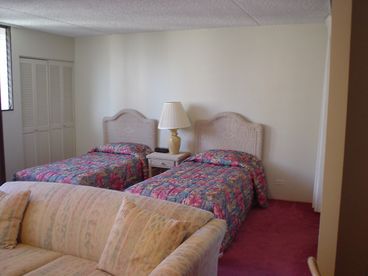 There is a partition that can be used to seperate the bedroom from the living room and the sofa sleeper