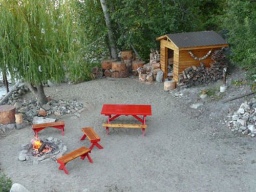Your Private Sandy Beach with Picnic Table, Benches, Firepit c/w Firewood, Croquet & Horseshoes