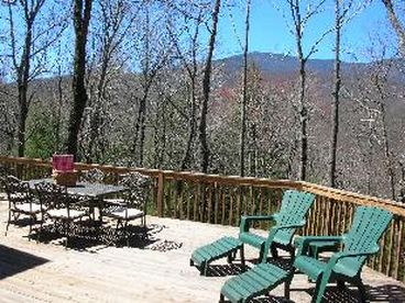 Panoramic Views of Mt. Mitchell, the highest mountain east of the Mississippi. This photo was taken in the spring, in the summer tree branches obstruct the view more although they are \