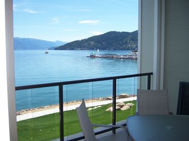 This view from our balcony/patio is one of the best views in North Idaho.  We have a 4 seat table on the 13x13 balcony that overlooks the lake.