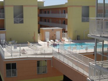 Very nice Sunset Bay community pool located on 2nd floor of buildings.