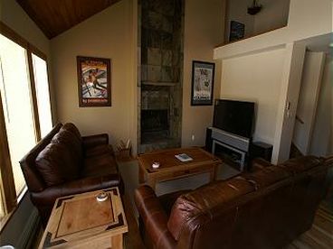 Living Room w/Wood Burning Fire Place